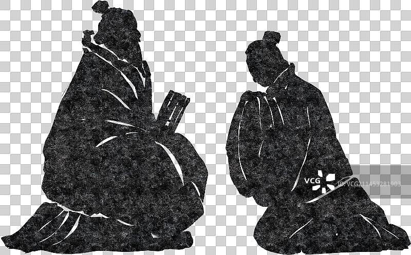 尊师重道古代汉砖画孔子与学生传道授业人物元素图片素材