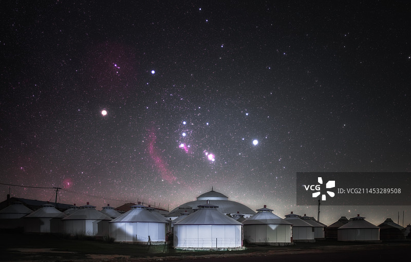 蒙古族部落与猎户座图片素材
