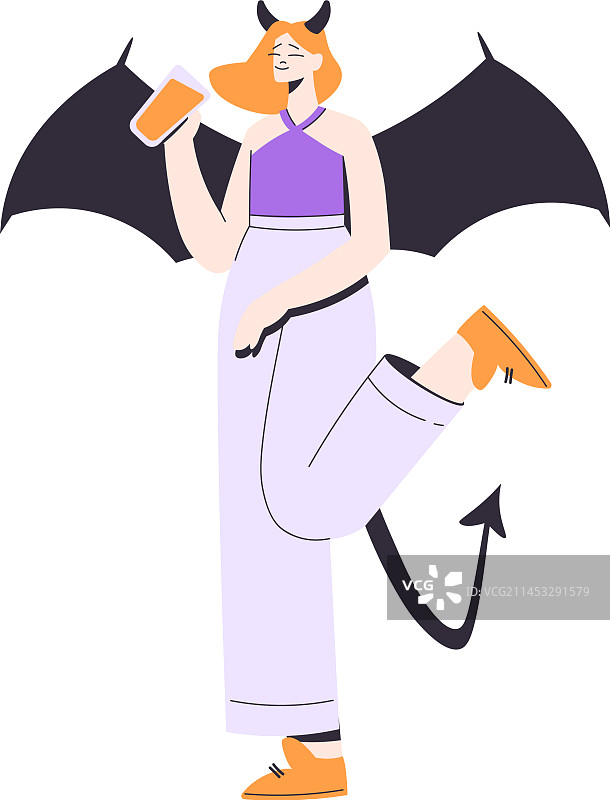 参加万圣节派对的快乐女人图片素材