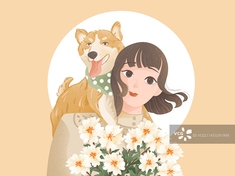 狗和花1图片素材