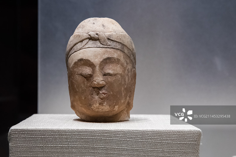 太原博物馆男伎乐俑头隋朝太原市晋源区王郭村虞弘墓出土图片素材