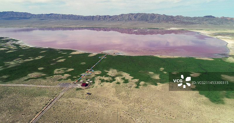 新疆伊吾：粉如玫瑰，幻彩湖进入最美观赏期图片素材