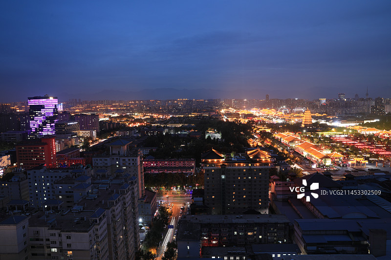 西安城市夜景图片素材