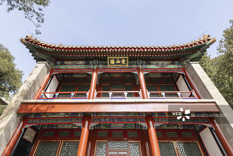 北京颐和园画中游爱山楼图片素材
