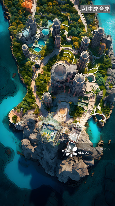 【AI数字艺术】文明海岛国家插画图片素材
