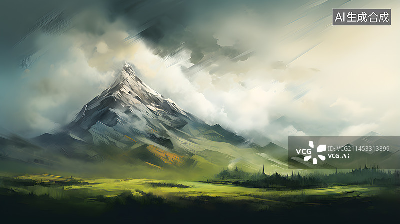 【AI数字艺术】唯美粉彩风景插画图片素材