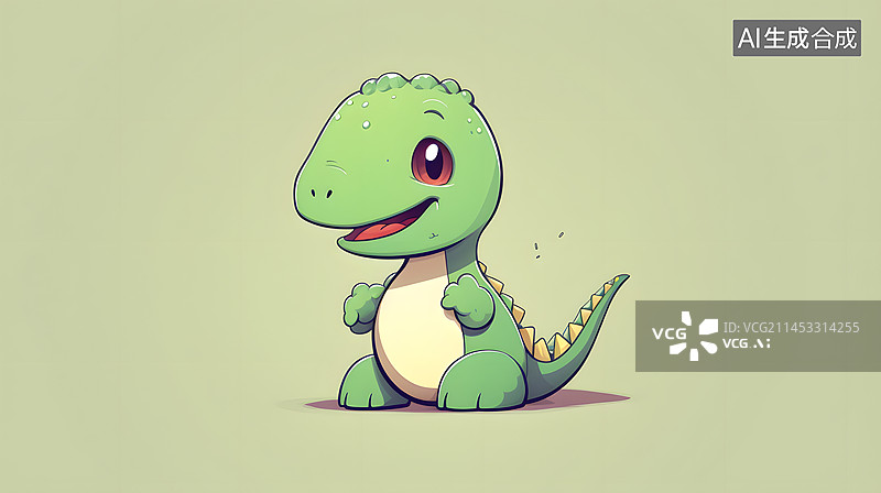 【AI数字艺术】小恐龙插画形象图片素材