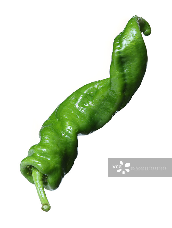 绿色蔬菜辣椒的白底图图片素材