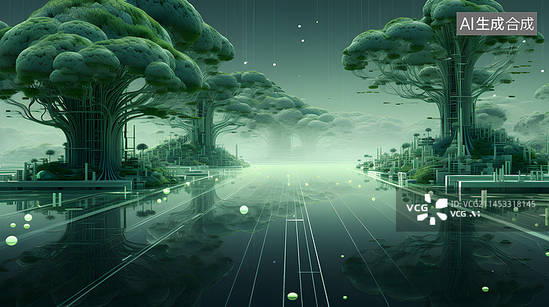 【AI数字艺术】绿色抽象背景图片素材