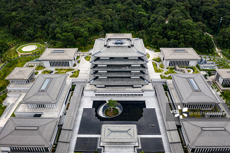 航拍视角下的中国国家版本馆广州分馆图片素材