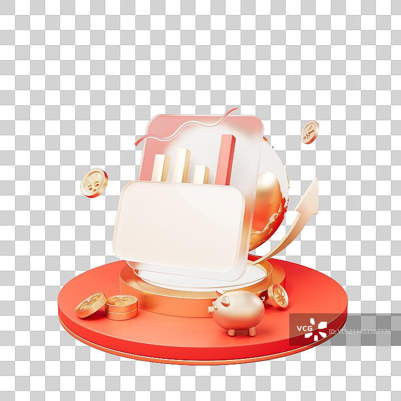 金融理财收益三维素材图片素材