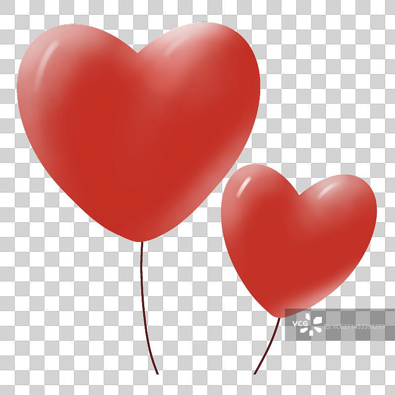 两个爱心气球图片素材