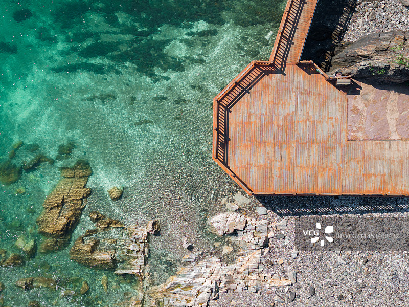 辽宁省大连市长海县小长山岛小水口公园航拍视角图片素材