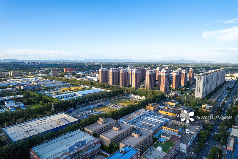 河北廊坊燕郊城市风光航拍图片素材