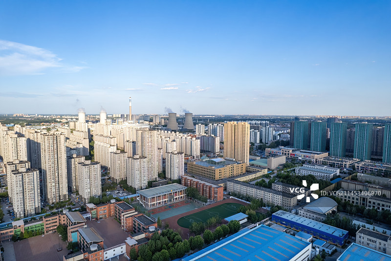 河北廊坊燕郊城市风光航拍图片素材