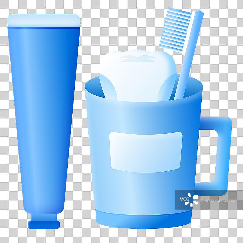 洗漱用品牙膏牙刷杯子图片素材