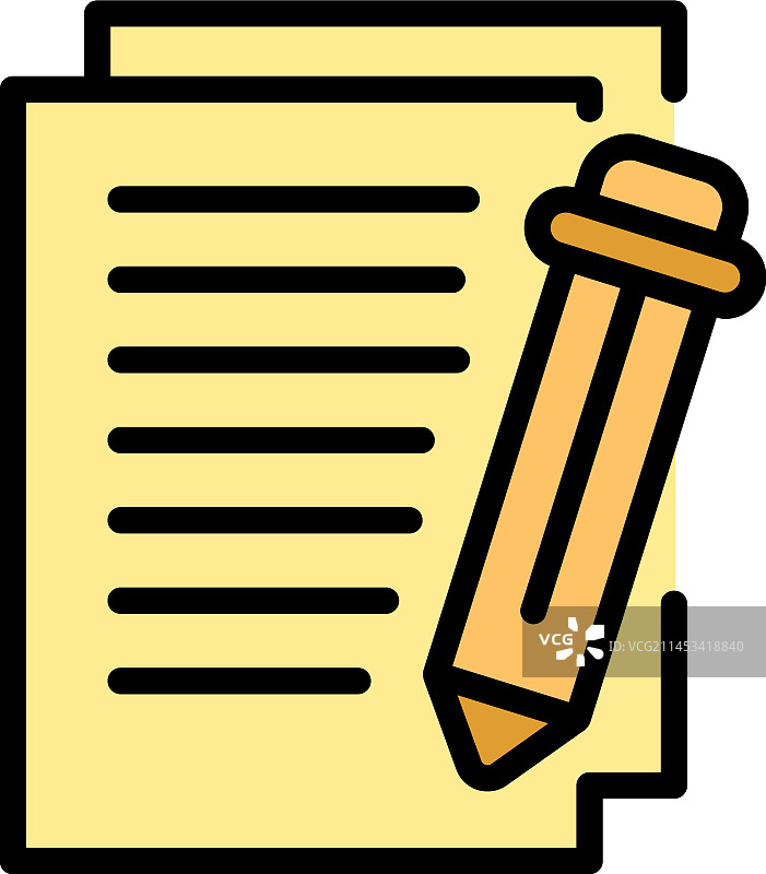 书写数据图标（扁平风格）图片素材