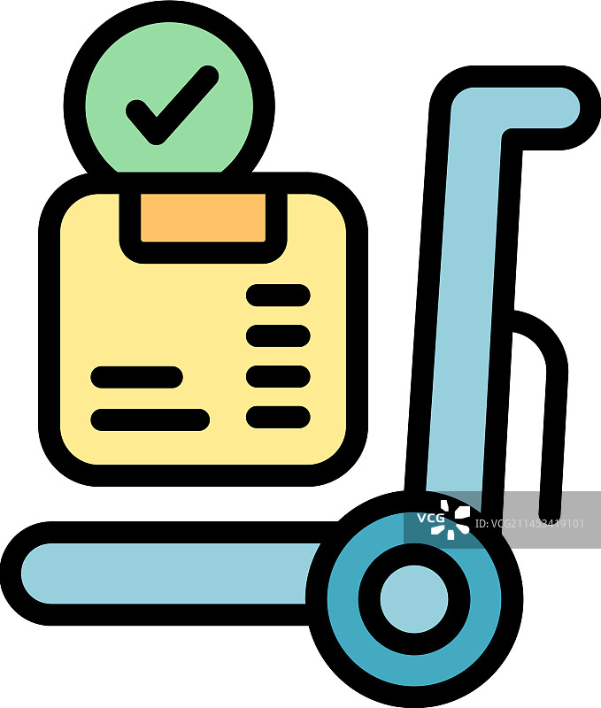 仓库手推车扁平图标图片素材