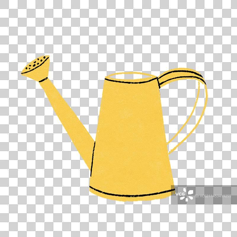 手绘卡通小清新水壶浇水壶元素图片素材