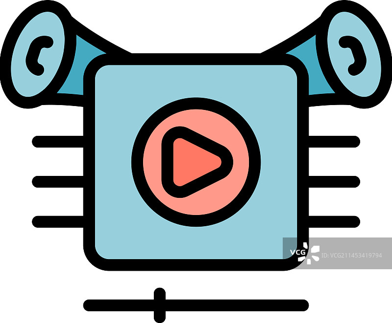 钥匙视频图标（扁平风格）图片素材