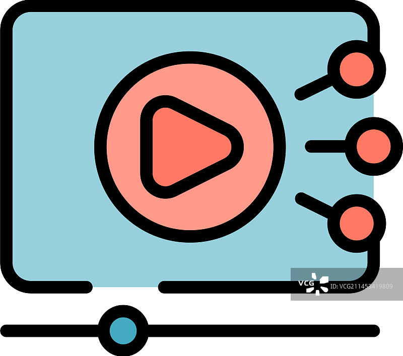 视频关键意见领袖扁平图标图片素材