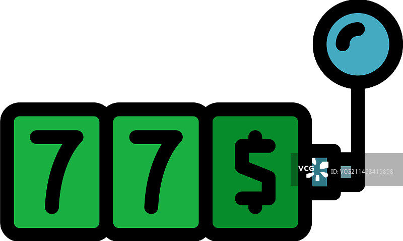 扁平风格的赌场老虎机图标图片素材