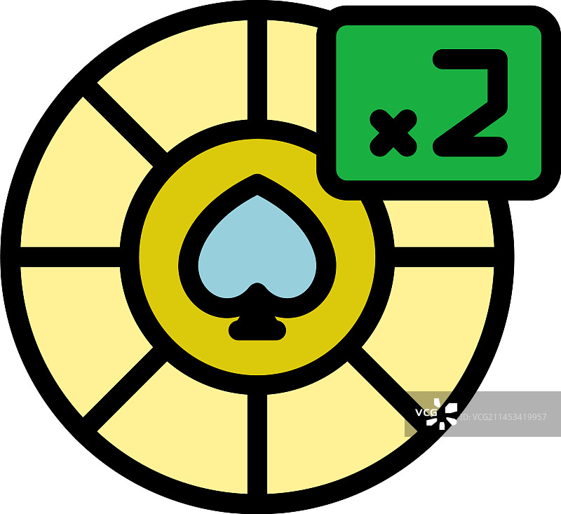 赌场宾果游戏筹码扁平图标图片素材