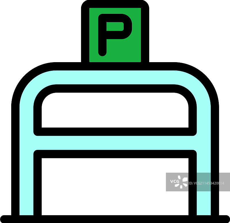 停车位图标（扁平风格）图片素材