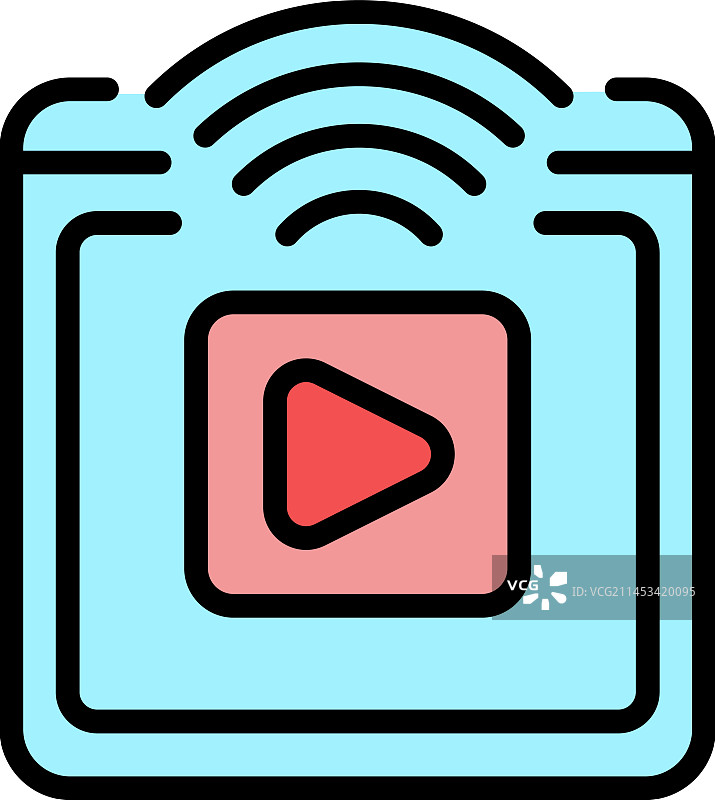 扁平风格的视频网络研讨会图标图片素材