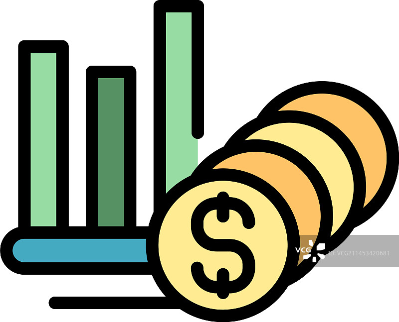 货币市场图标（扁平风格）图片素材