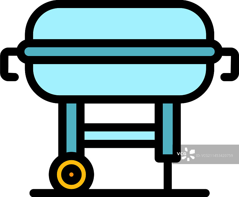便携式烧烤架扁平图标图片素材