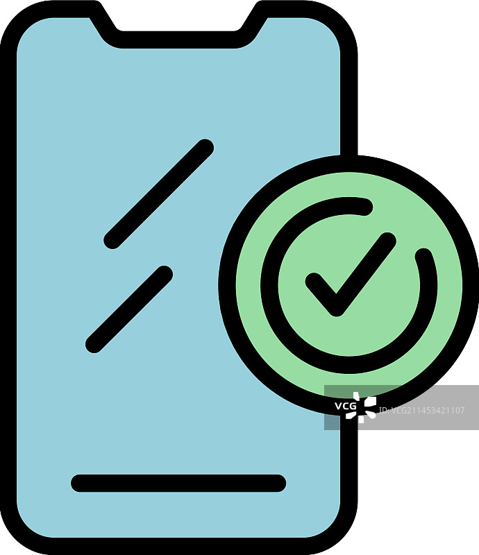 手机玻璃保护图标扁平图片素材