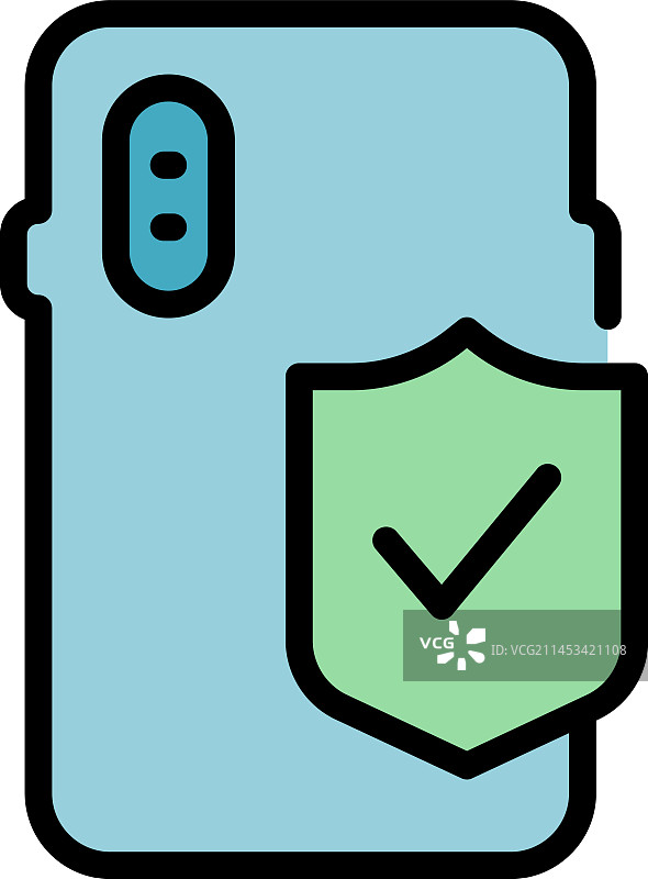 智能手机壳技术图标（扁平风格）图片素材