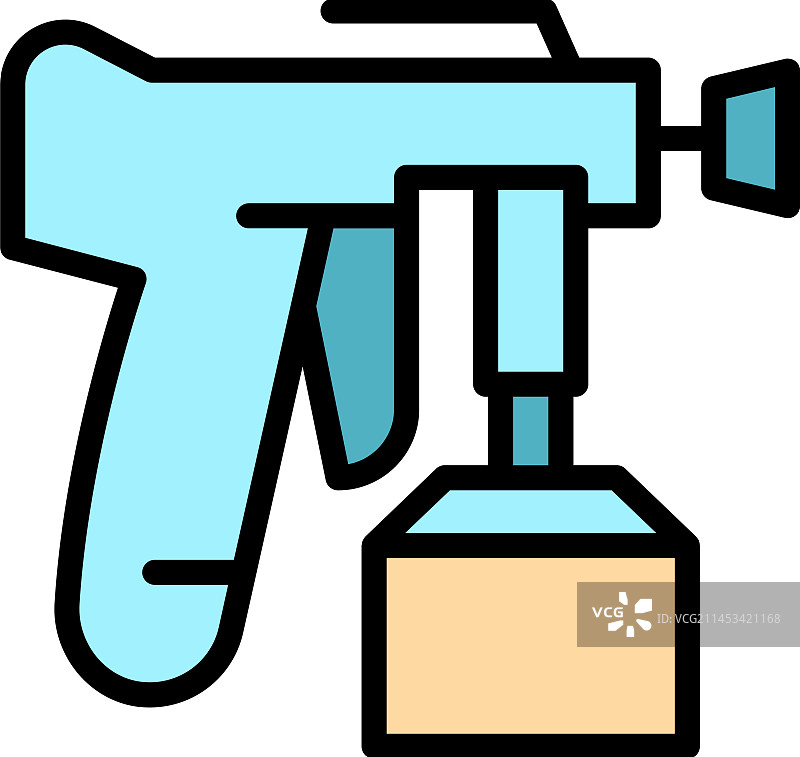 手枪彩绘图标（扁平风格）图片素材