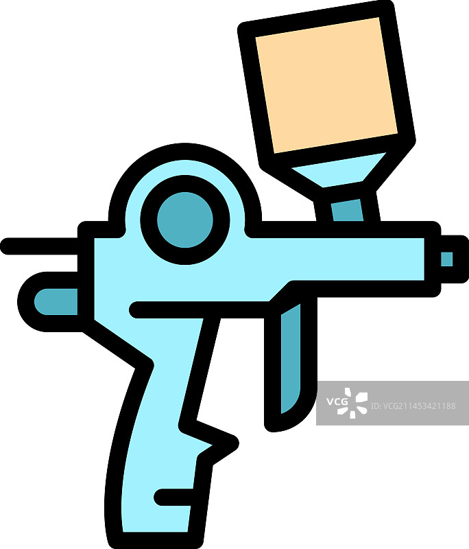 汽车车身喷涂扁平图标图片素材