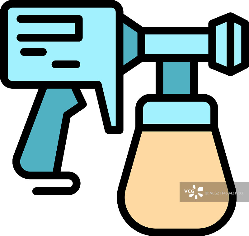 喷枪画笔扁平图标图片素材