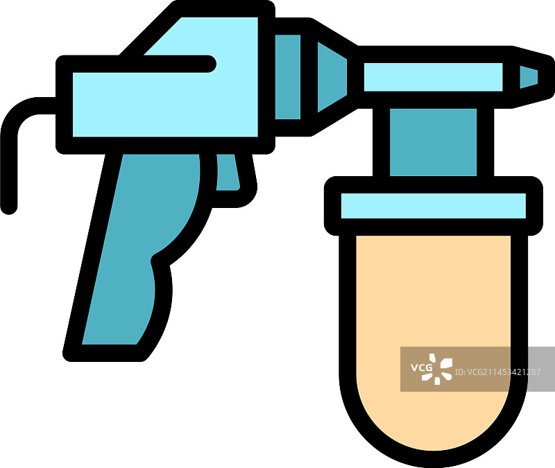 大型喷漆枪扁平图标图片素材