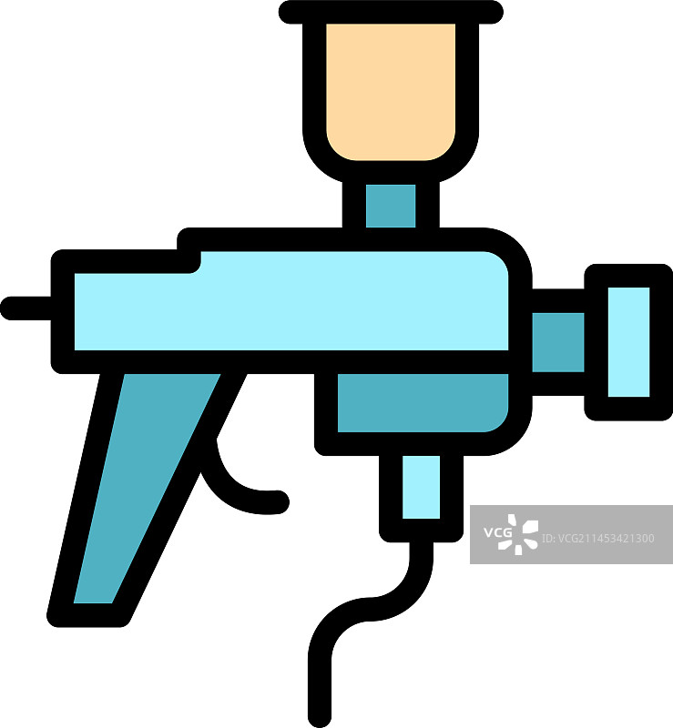 汽车喷枪扁平图标图片素材