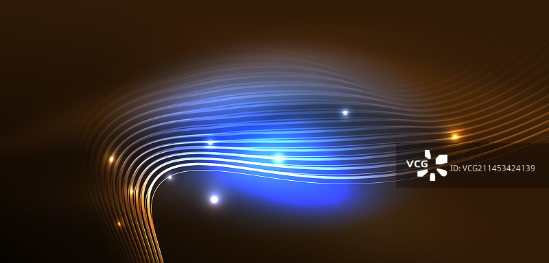 闪亮发光的霓虹灯波或霓虹灯激光秀图片素材