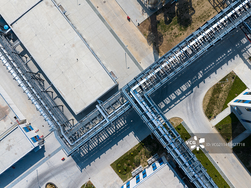 俯拍河南郸城巨鑫制药厂图片素材