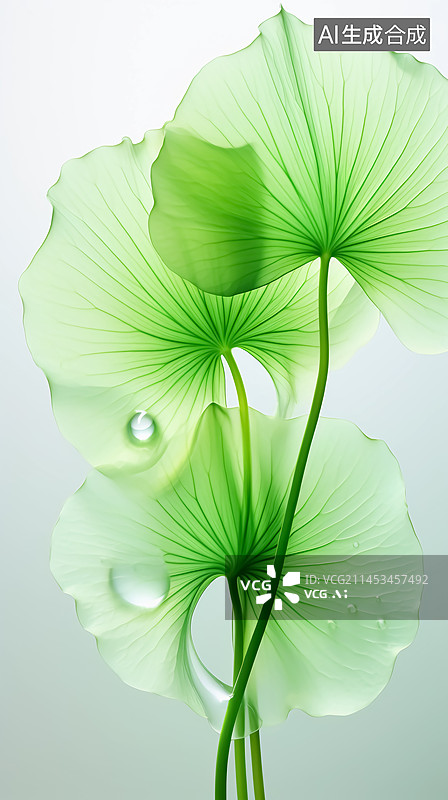 【AI数字艺术】绿色叶脉图片素材