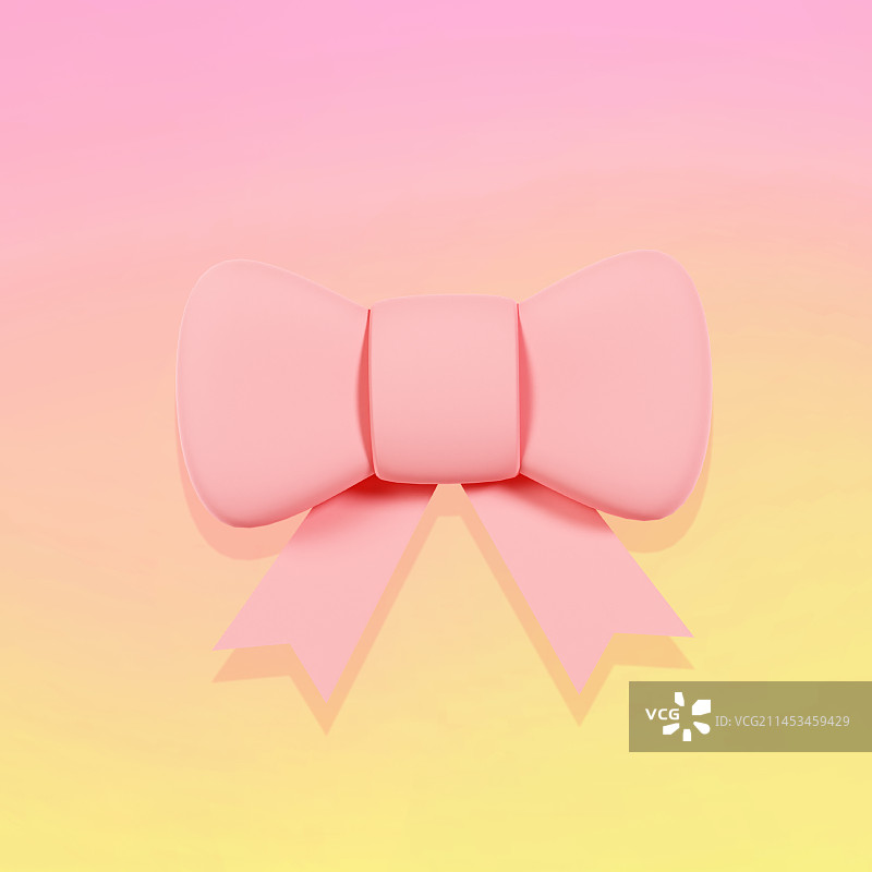 3D立体蝴蝶结插图图片素材