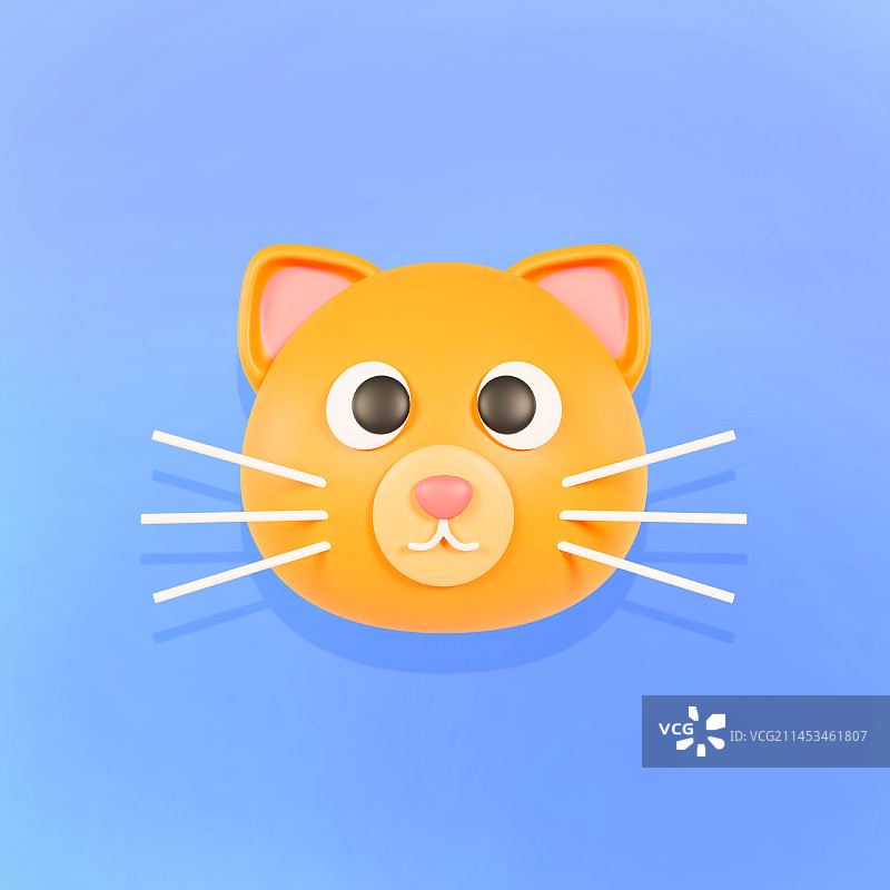 3D立体卡通宠物猫猫头像插画图片素材