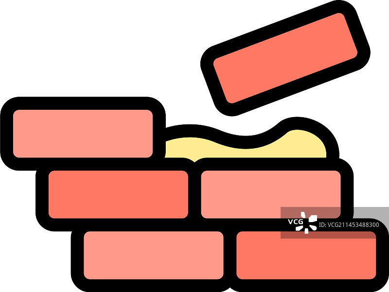 砖砌混凝土墙壁图标图片素材