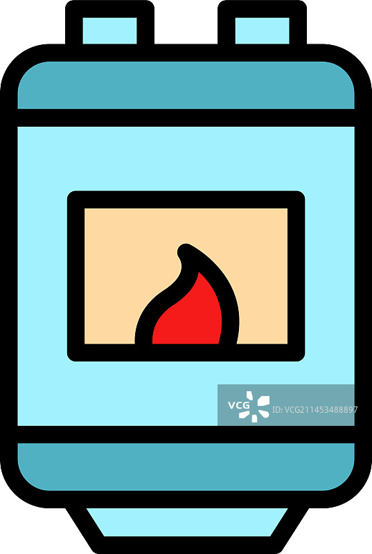 燃气锅炉图标（扁平风格）图片素材