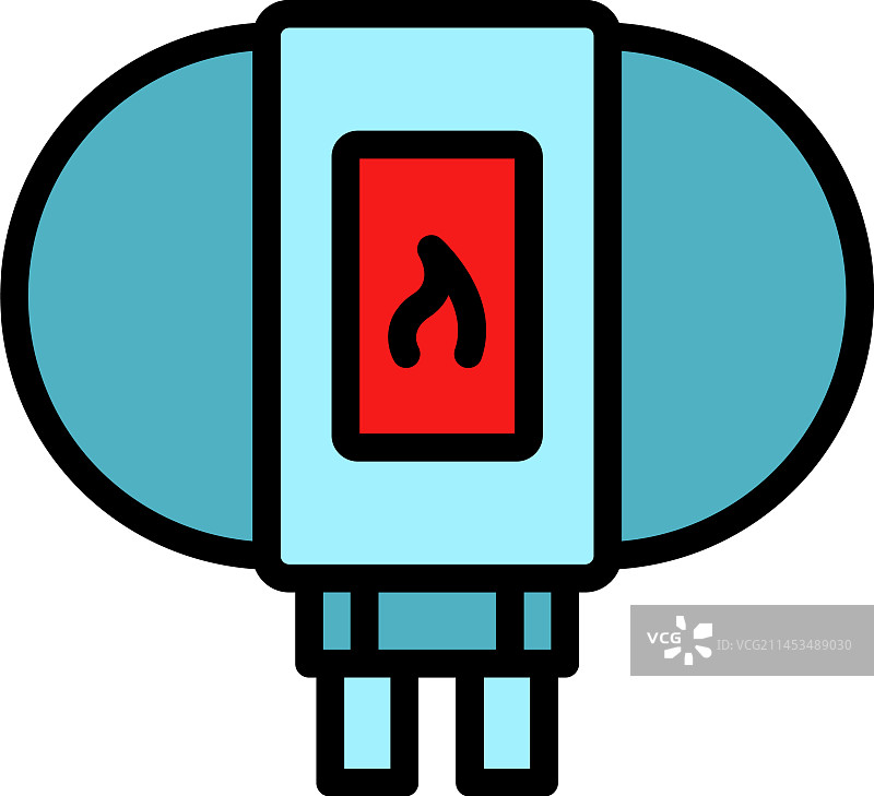 燃气锅炉标签扁平图标图片素材