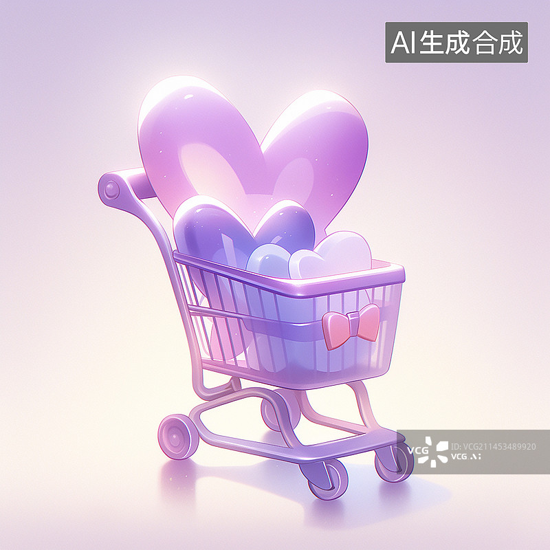 【AI数字艺术】3D购物车元素图案图片素材