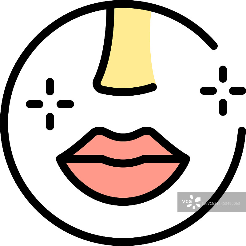 面部脱毛图标（扁平风格）图片素材