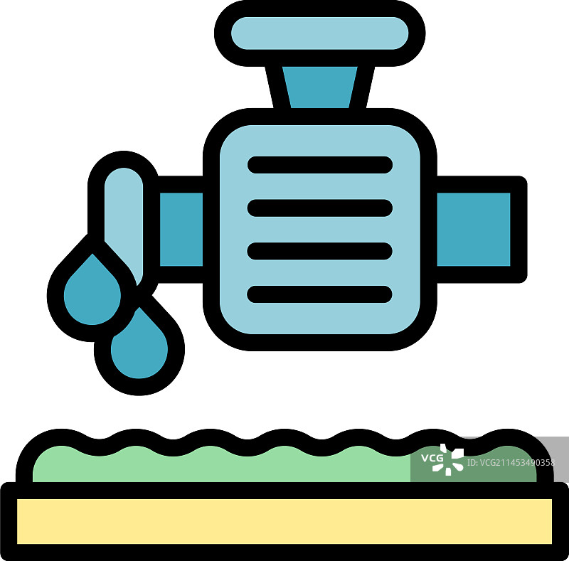 新滴灌系统扁平图标图片素材