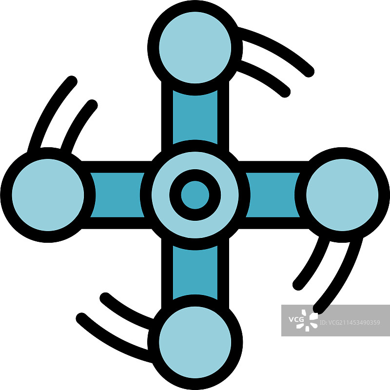 自动浇水图标（扁平风格）图片素材